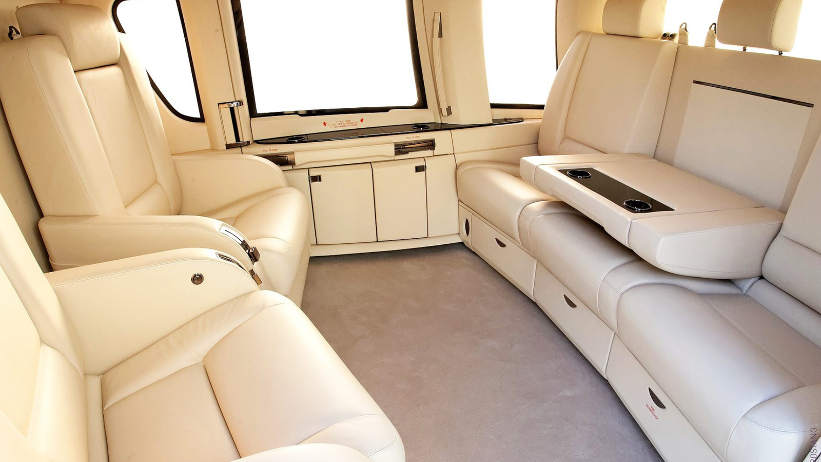 VIP helicopter cabin interior